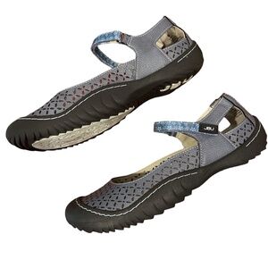 JBU by Jambu Palm Cornflower Blue/Black Mary Jane Flat 9.5